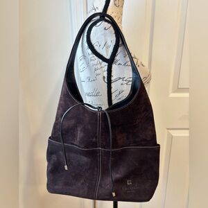Kate Spade New York brown suede hobo bag